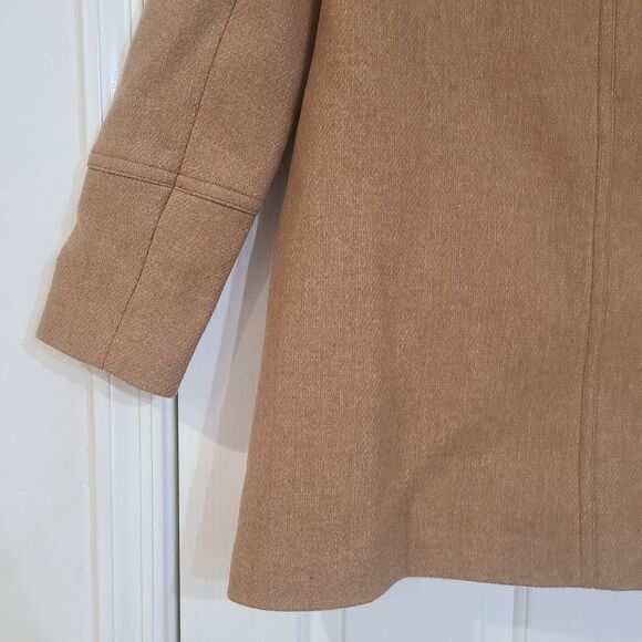 J Crew Stadium Cloth Nello Gori Wool Coat Jacket Fur Hood Size 6 Outerwear - Picture 10 of 14